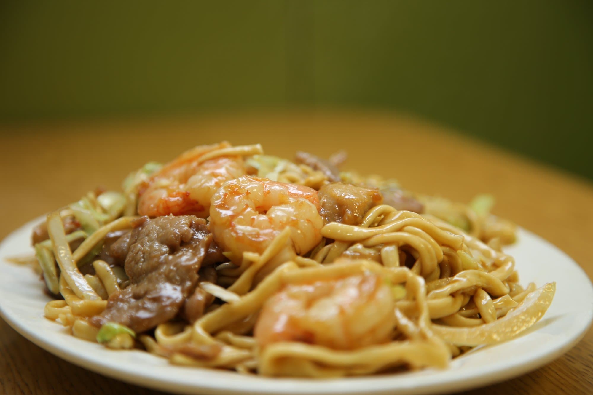 Combination Chow Mein - Noodles stir-fried with chicken, beef & shrimp, along with a medley of cabbage, | Chow Mein
